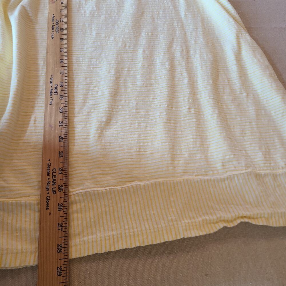 Lands End Yellow Stripe Split Hem Tunic Tank Top Casual Coastal Preppy Size XL - Picture 8 of 8